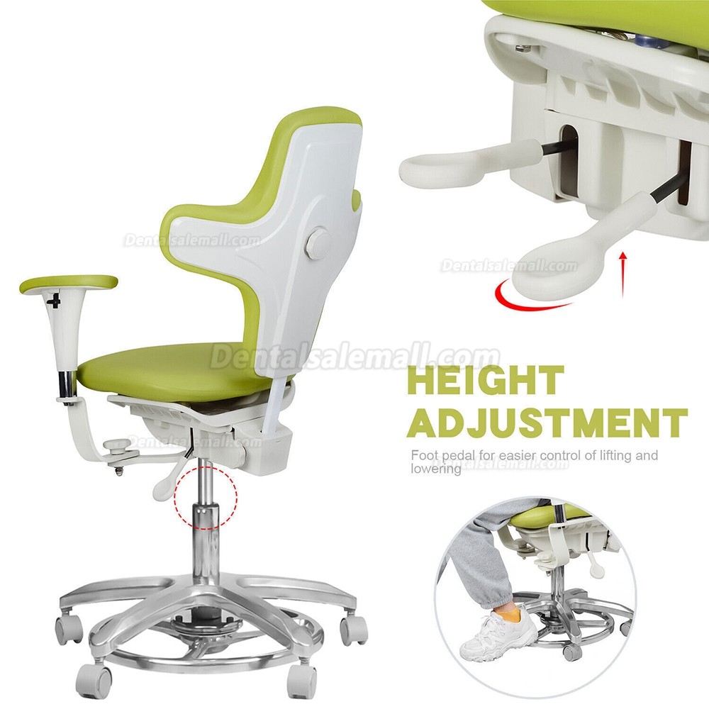 Ergonomic Dental Microscope Stool Micro Surgeon Chair with Amrests Adjustable Foot Controlled